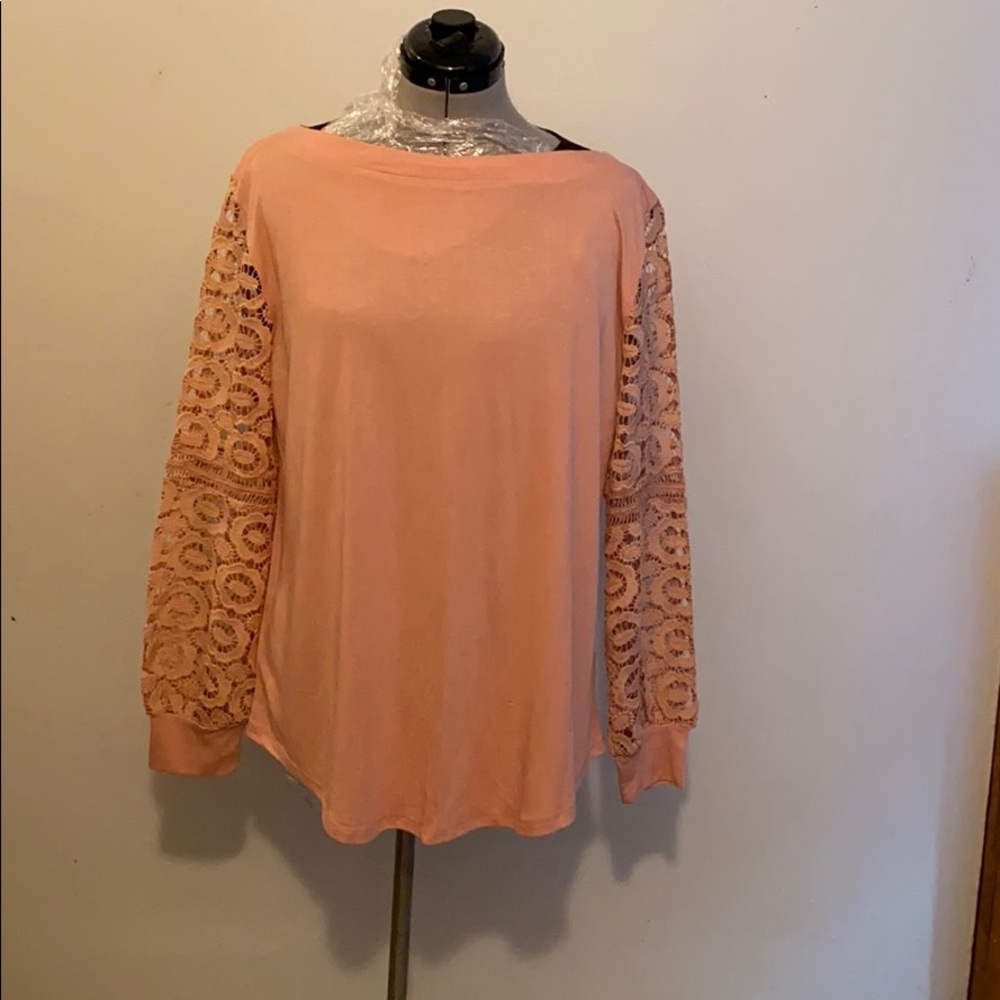 Mauve pink lace sleeved tee/tunic. Never worn